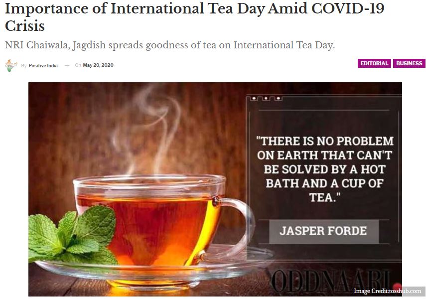 Importance of International Tea Day Amid COVID-19 Crisis - Positive India