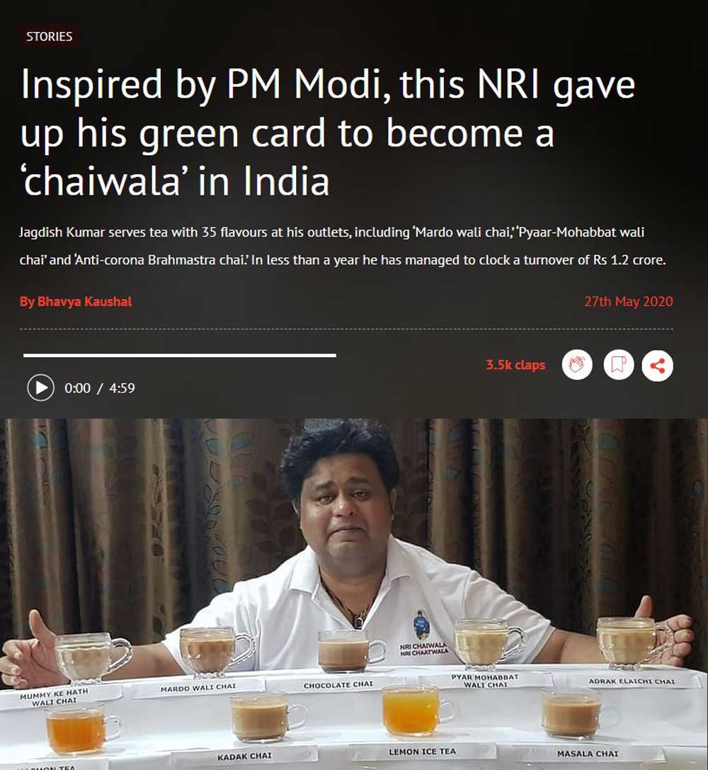 Inspired by PM Modi, this NRI gave up his green card to become a ‘chaiwala’ in India - Your Story